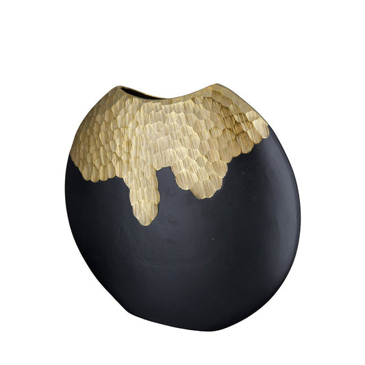 Favo vaas rond, plat, H.36 cm
