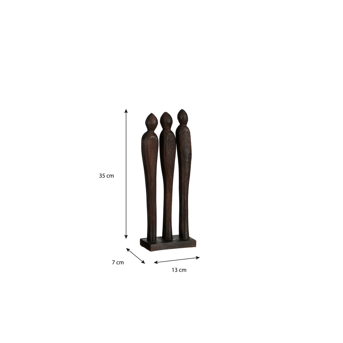 Pegara Woondecoratie - L7xB13x35cm - FSC 100% Mangohout - Bruin