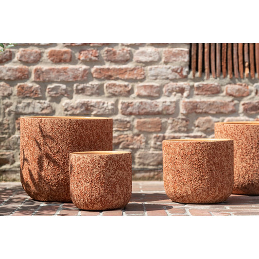J-Line bloempot Ruw - keramiek - terracotta - medium - Ø 18.5 cm