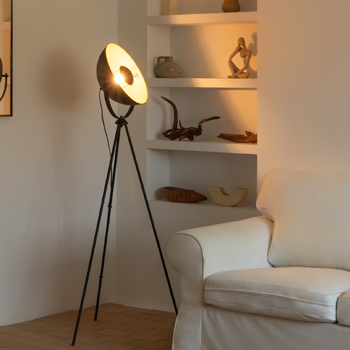 Klassieke Vloerlamp Letal - Zwart/Goud