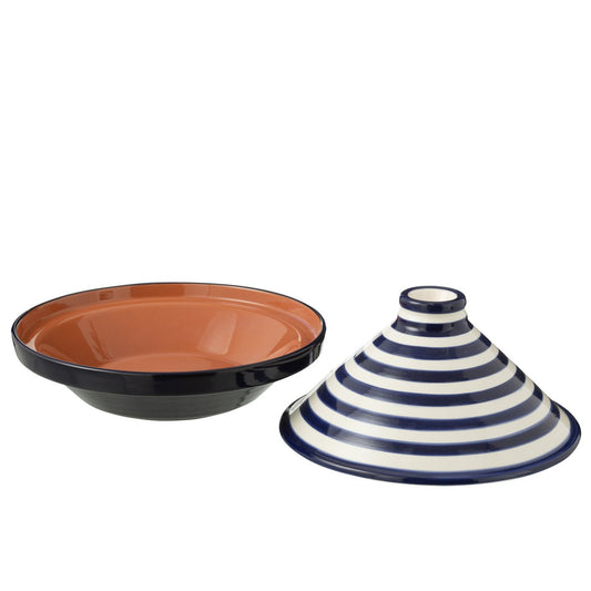 J-Line tajine Granada - keramiek - wit/blauw