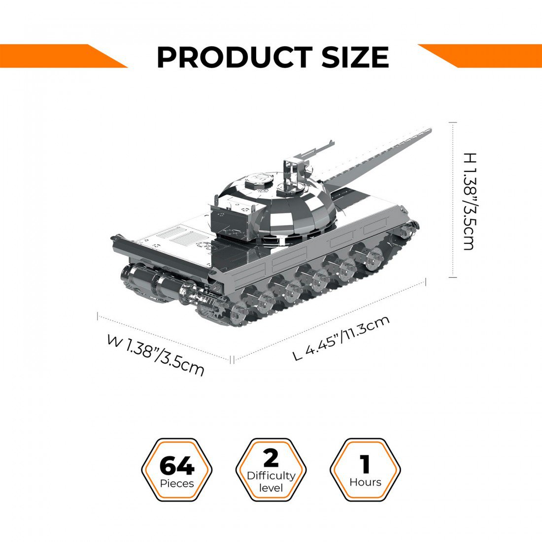 3D Metalen Bouwpakket M4 Sherman