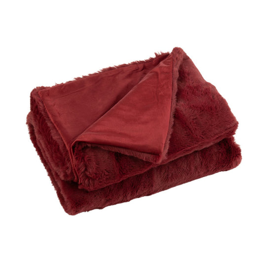 J-Line Plaid cutie - fleece deken – polyester – rood - 180 x 130 cm