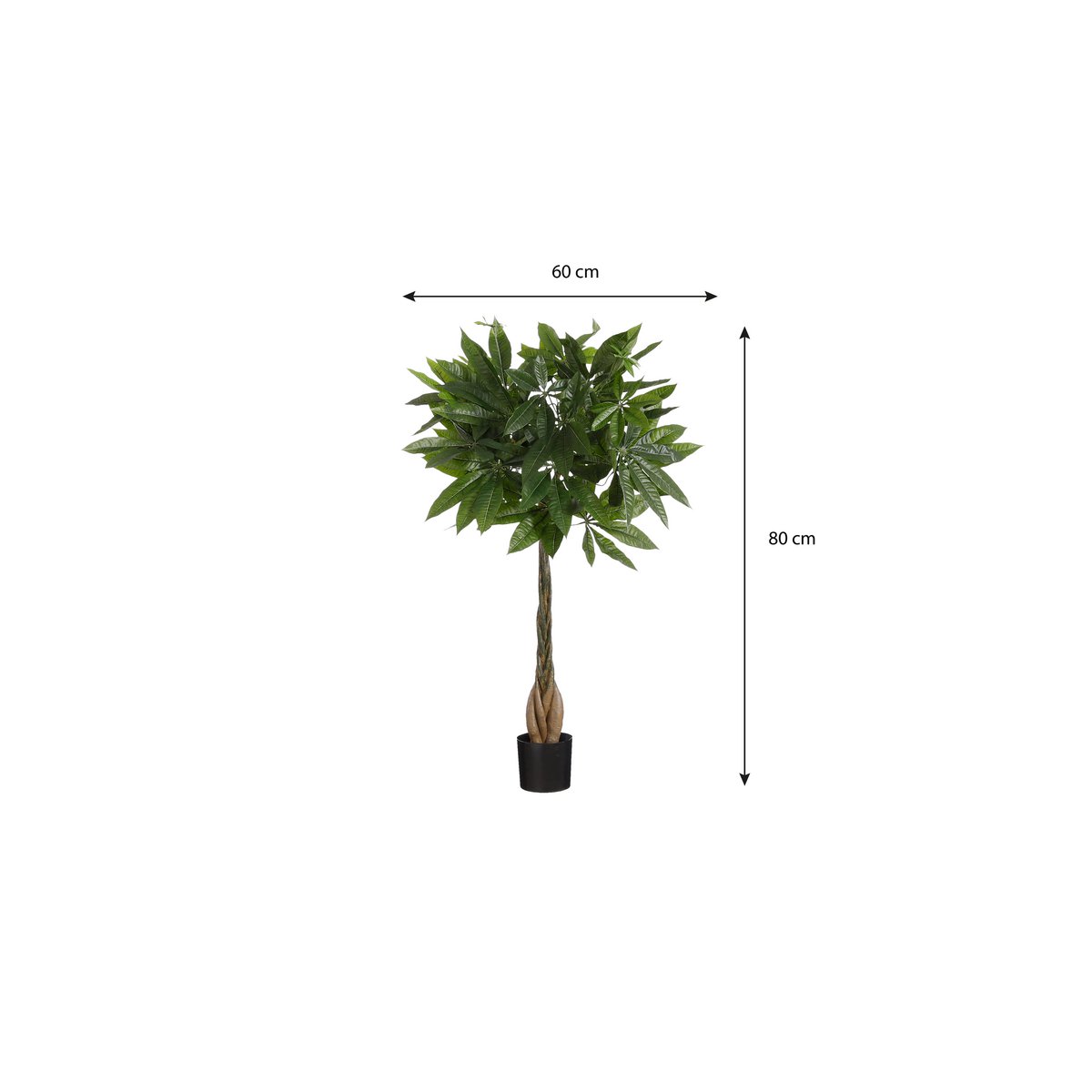 Pachira Kunstplant - H80 x Ø60 cm - Groen