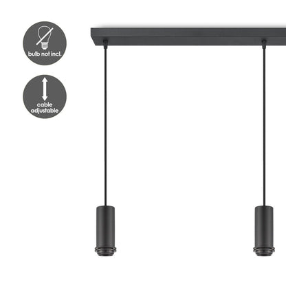 Hanglamp Canvas-Xxl Beam 3L - Zwart - 50cm