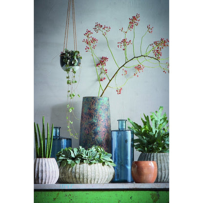 Guan Fles Vaas - H26 x Ø21 cm - Blauw