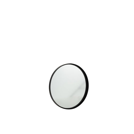 J-Line spiegel Rond Hoge Rand - metaal/glas - zwart - small - Ø 60 cm