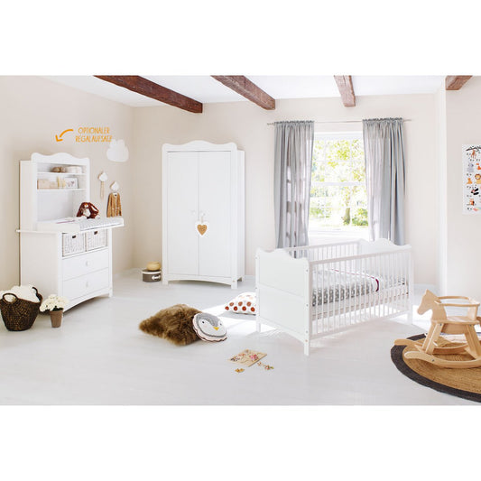 Set 'Florentina' breed, incl. brede kast4 delen: ledikant, brede commode, brede plank, 2-deurs kledingkast