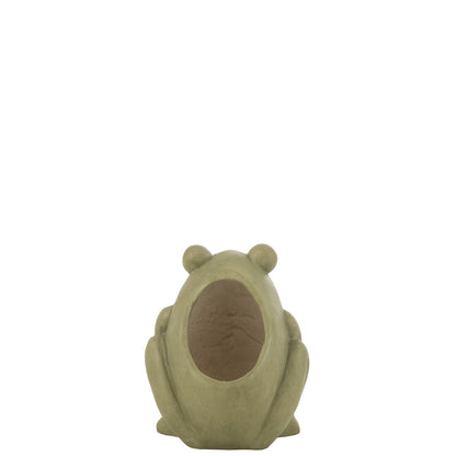 J-Line bloempot Frog - keramiek - groen - small - Ø 21 cm