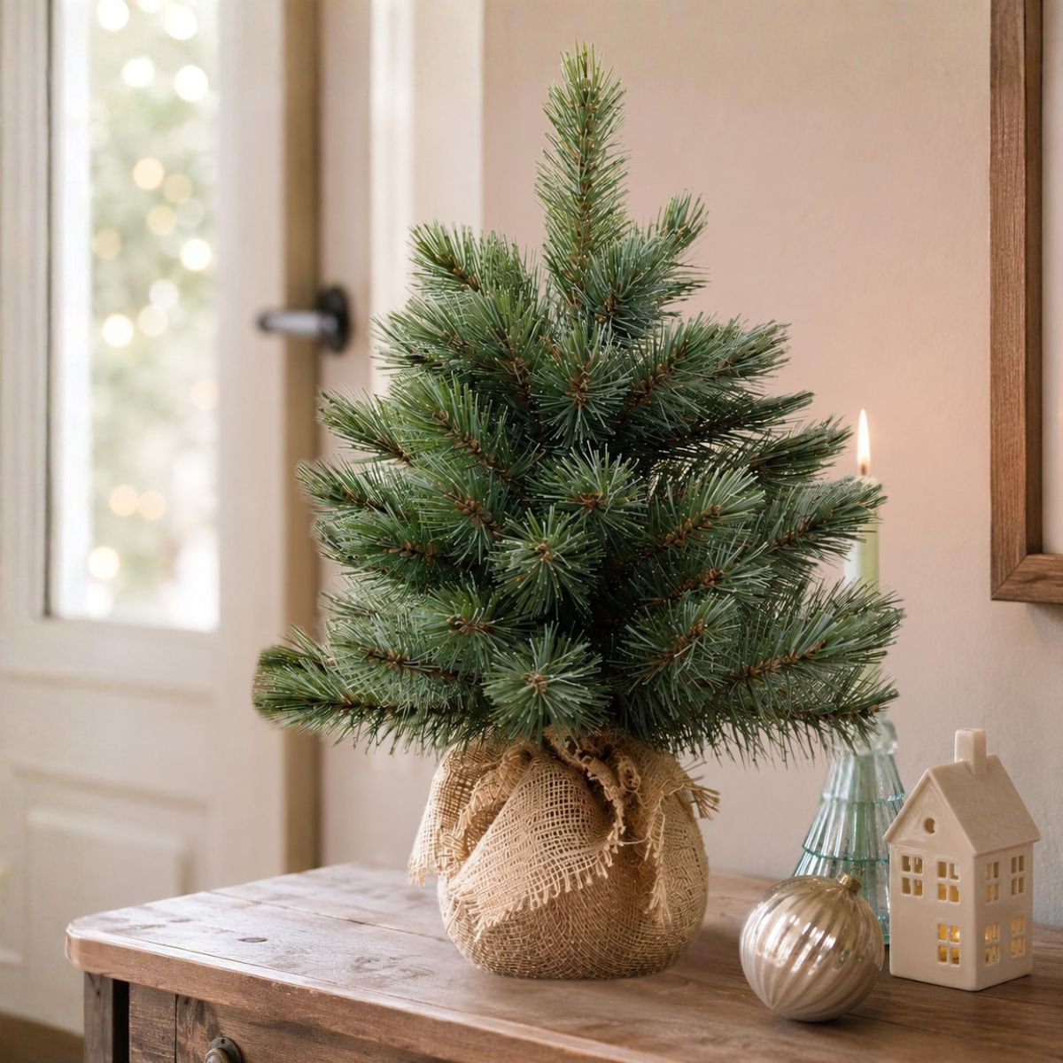 Kunstkerstboom Forest frosted H60cm Ø46cm Groen