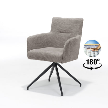 Joey armstoel Stof Retro Bliss Taupe frame zwart
