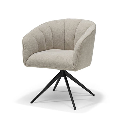 Cocoon armstoel Stof Sahara Mushroom - 360 Draaibaar frame Zwart