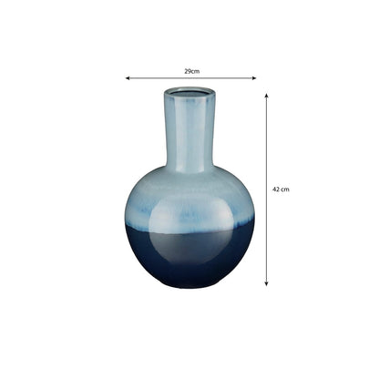 Holm Vaas - H42 x Ø29 cm - Keramiek - Blauw