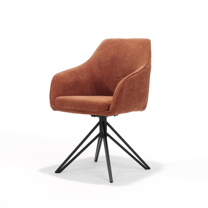 Blues armstoel - Ribstof Copper - draaivoet