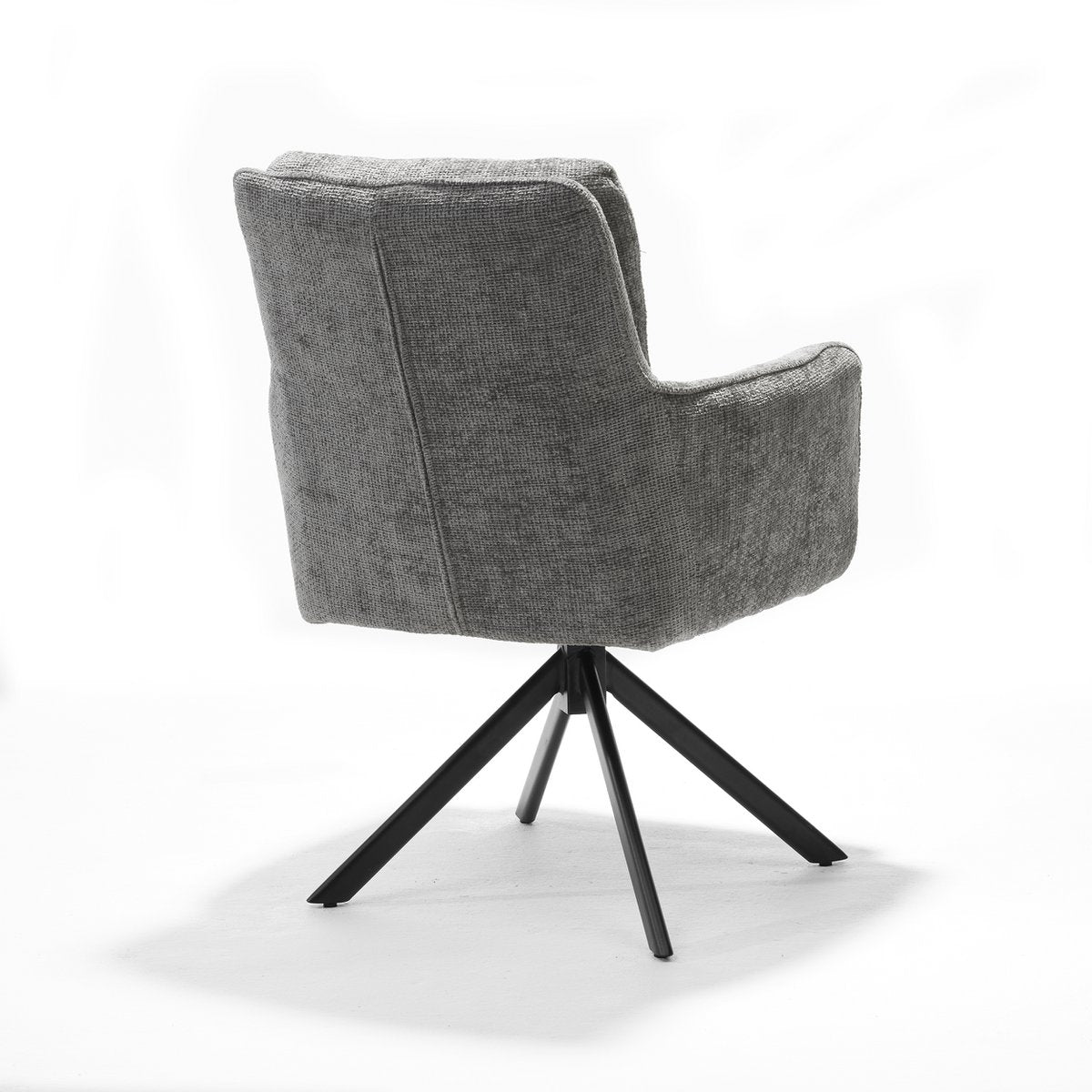 Alex armstoel Stof Cremona #85 Licht Grijs - 360 Draaibaar frame zwart A360