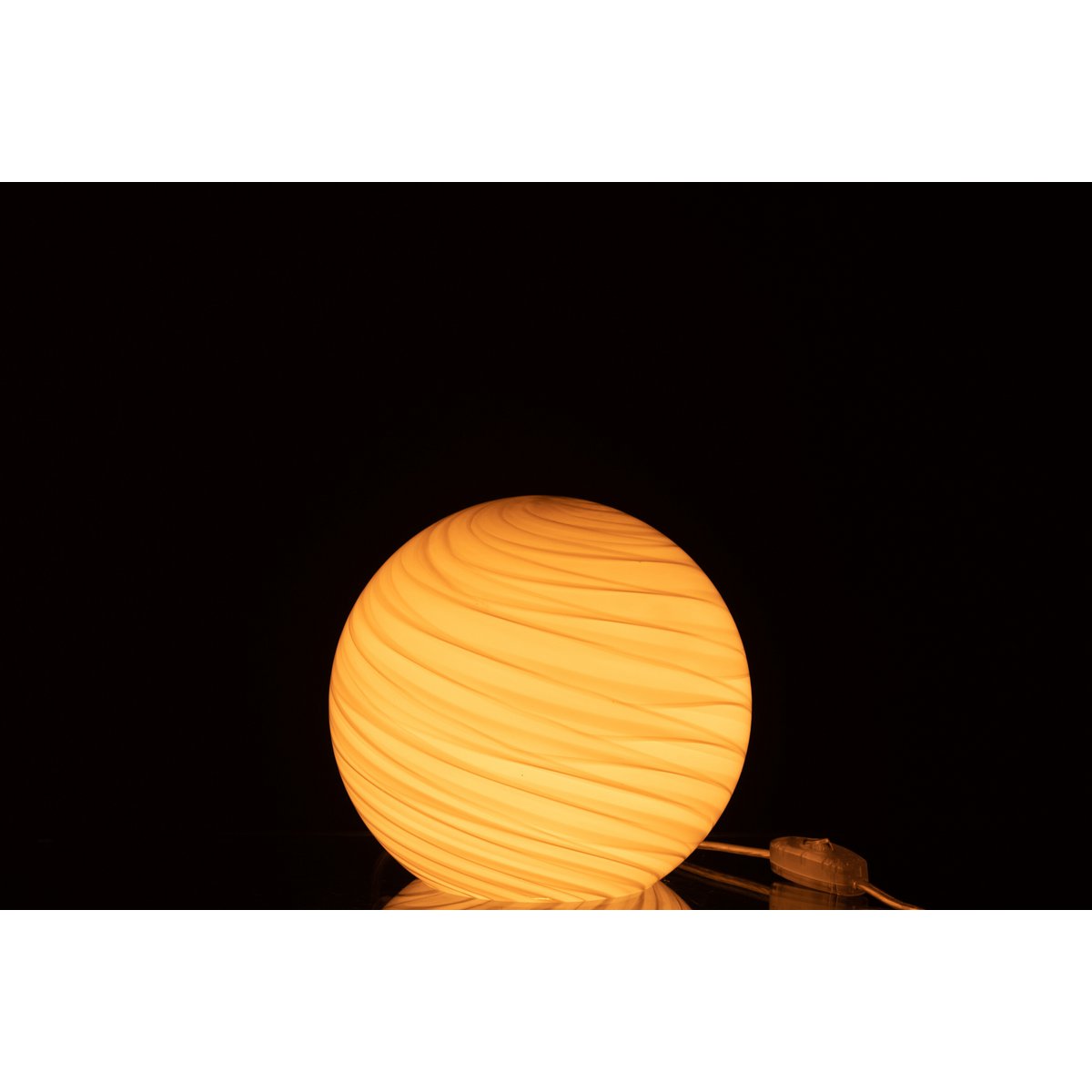 J-Line lamp Dany Strepen Rond - glas - grijs - small