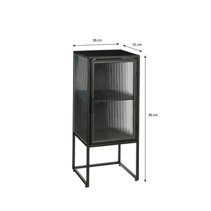 Clifton Opbergkast met Deuren - L38 x B35 x H90 cm - Metaal - Zwart
