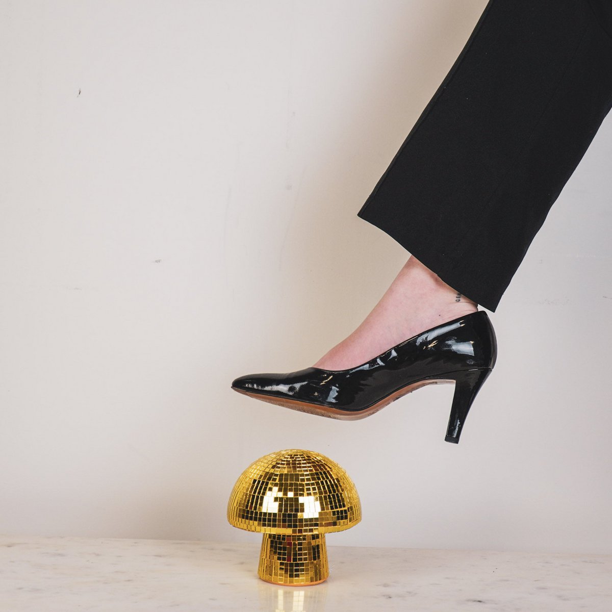 Ornament - Disco -Mushroom - Glass -Gold