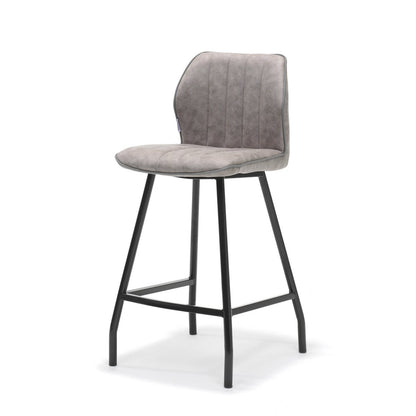 Barkruk Gino zwart stof Soft Pebble