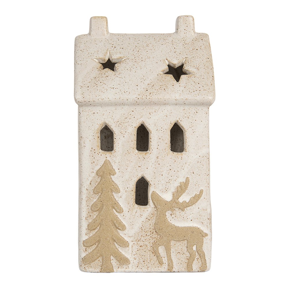 Decoratie huisje met LED 10x9x18 cm