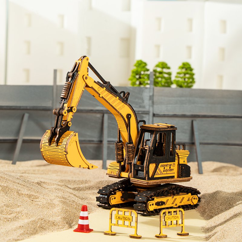 Robotime Houten Puzzel 3D Graafmachine 21x6,5x12,5cm