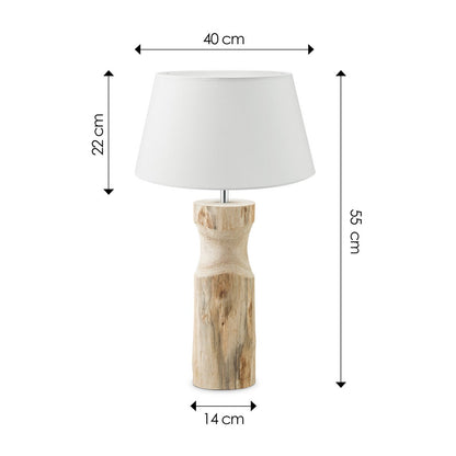 Tafellamp Largo met Bodo Houten Lampvoet en Lampenkap