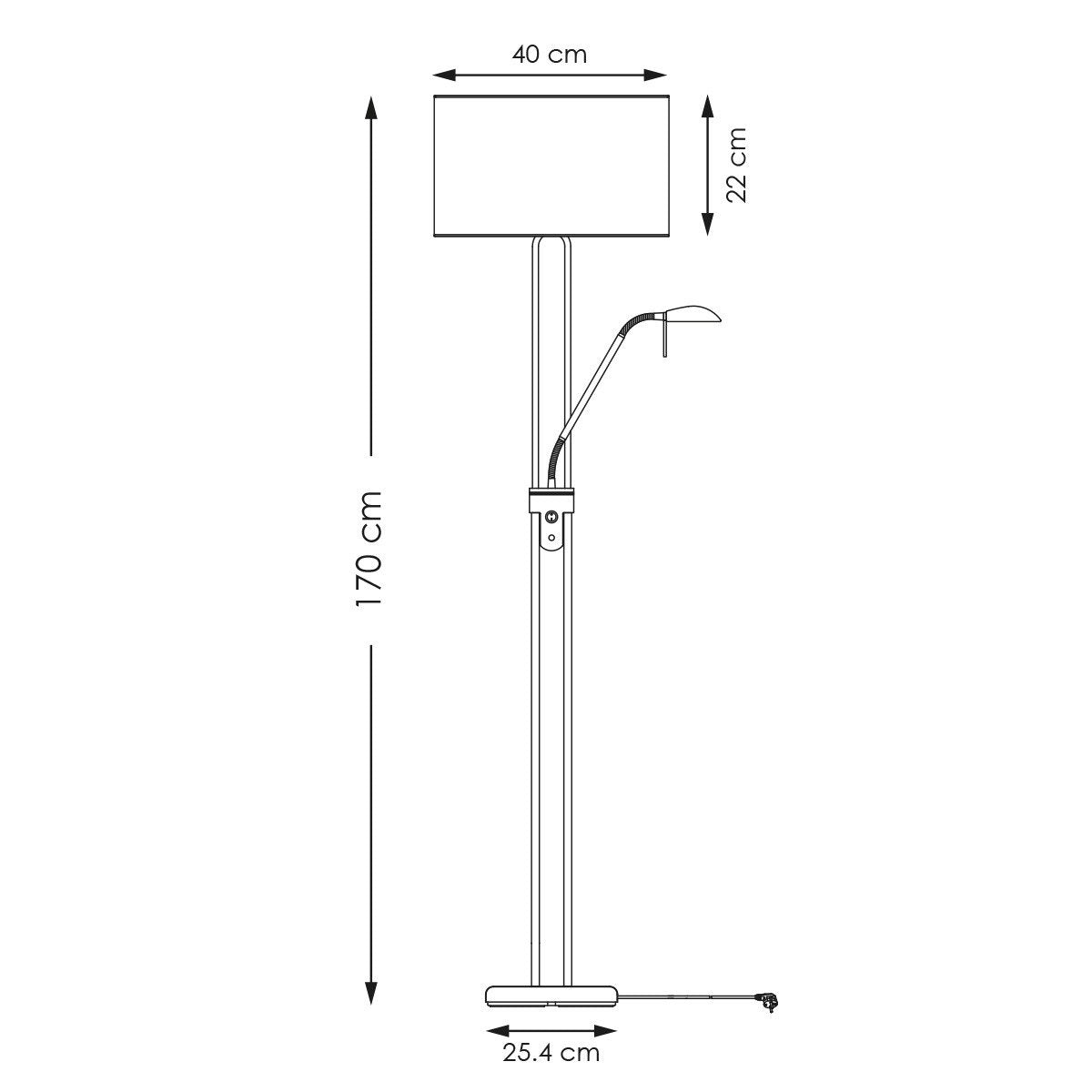 Moderne Vloerlamp - 40/40/170cm - Linnen Lampenkap