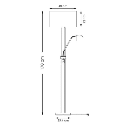 Moderne Vloerlamp - 40/40/170cm - Linnen Lampenkap