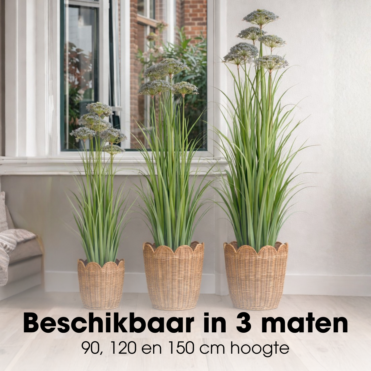 Kunstplant Siergras Paars Ø25cm x H90cm