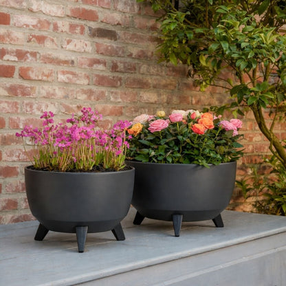 Plantenbak buiten Doppio Antraciet Ø40cm H20,5cm