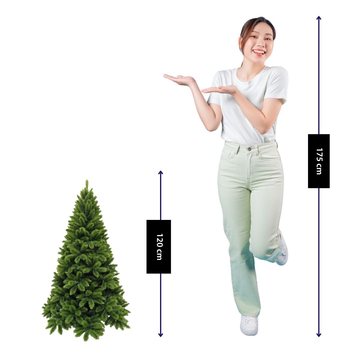 Kunstkerstboom Tsuga H120cm Ø86cm Groen