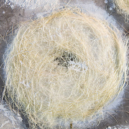 Hout/linnen schilderij "Paardebloem" wit/grijs/crème 100x100
