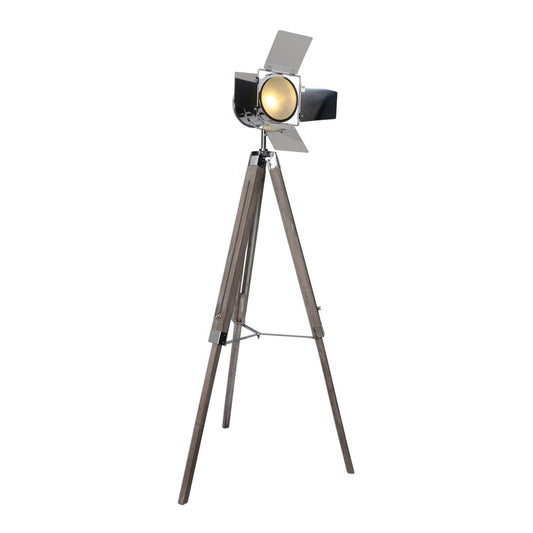 Staande lamp driepoot "Holly" verstelbaar 100-140 cm hoog hout