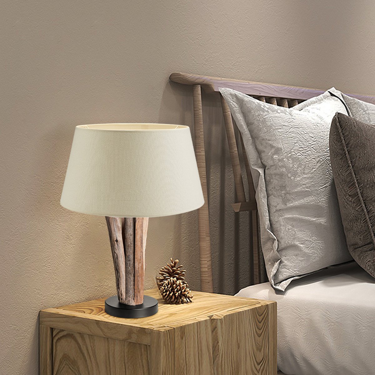 Tafellamp Melrose met Bindy Houten - Warm wit