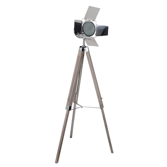Staande lamp driepoot "Holly" verstelbaar 100-140 cm hoog hout