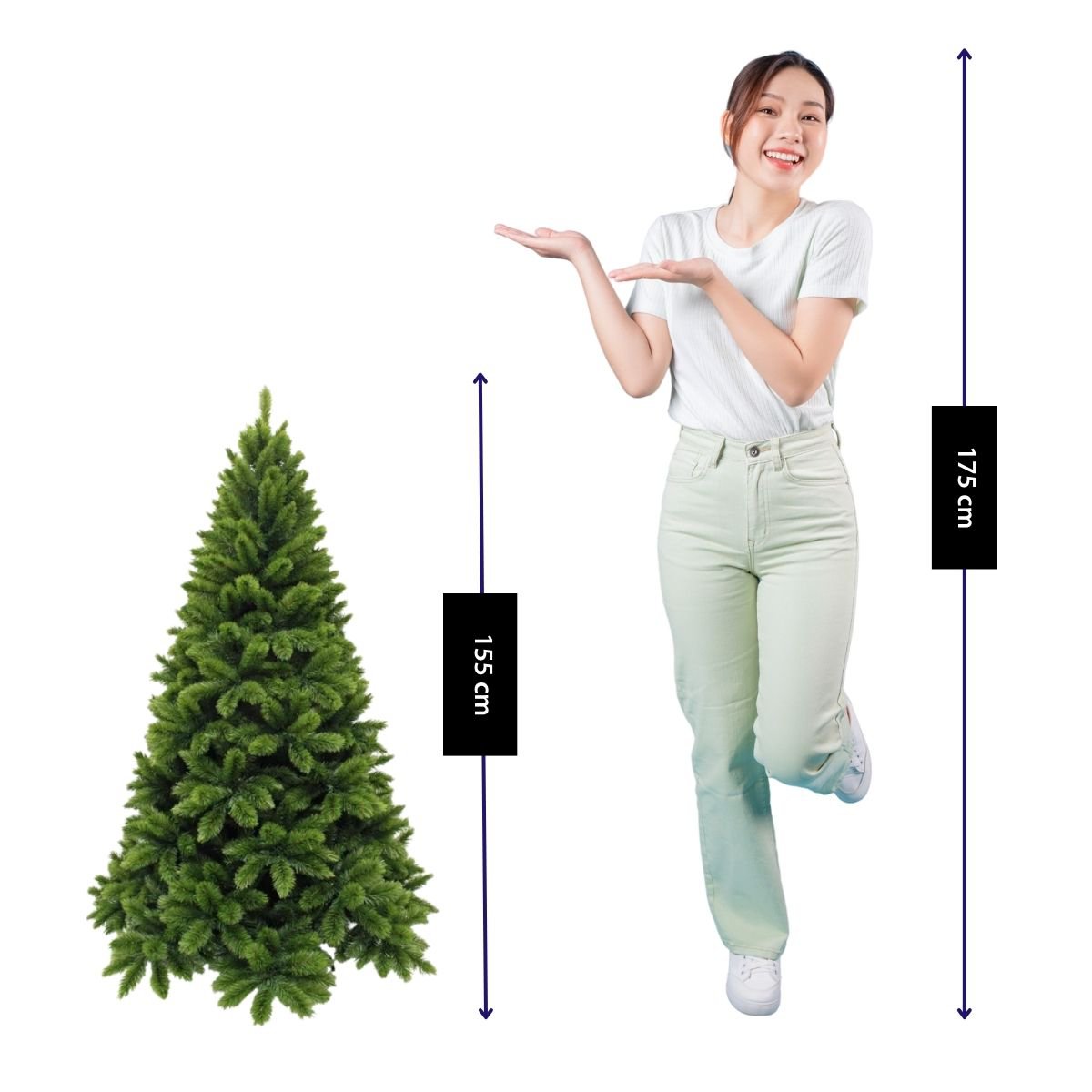 Kunstkerstboom Tsuga H155cm Ø104cm Groen