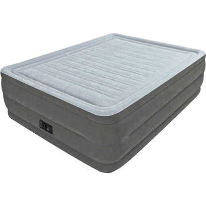 Intex 64418Nd Comfort Plush Queen High 2-Persoons Luchtbed 203X152X56 Cm + Ingebouwde Pomp Grijs