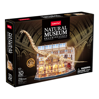 Cubic Fun Houten LED 3D Puzzel Natural Museum Brachiosaurus 216 Stukjes