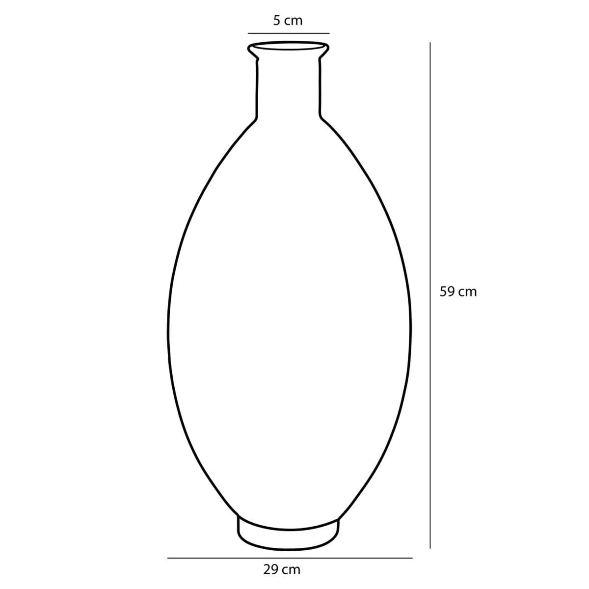 Firenza Fles Vaas - H59 x Ø29 cm - Gerecycled Glas - Lichtroze