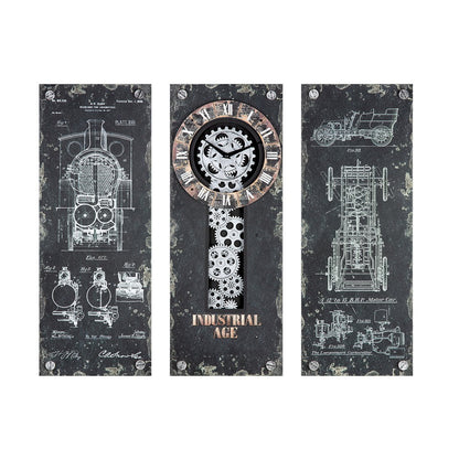 Wandklok "Steampunk" set van 3