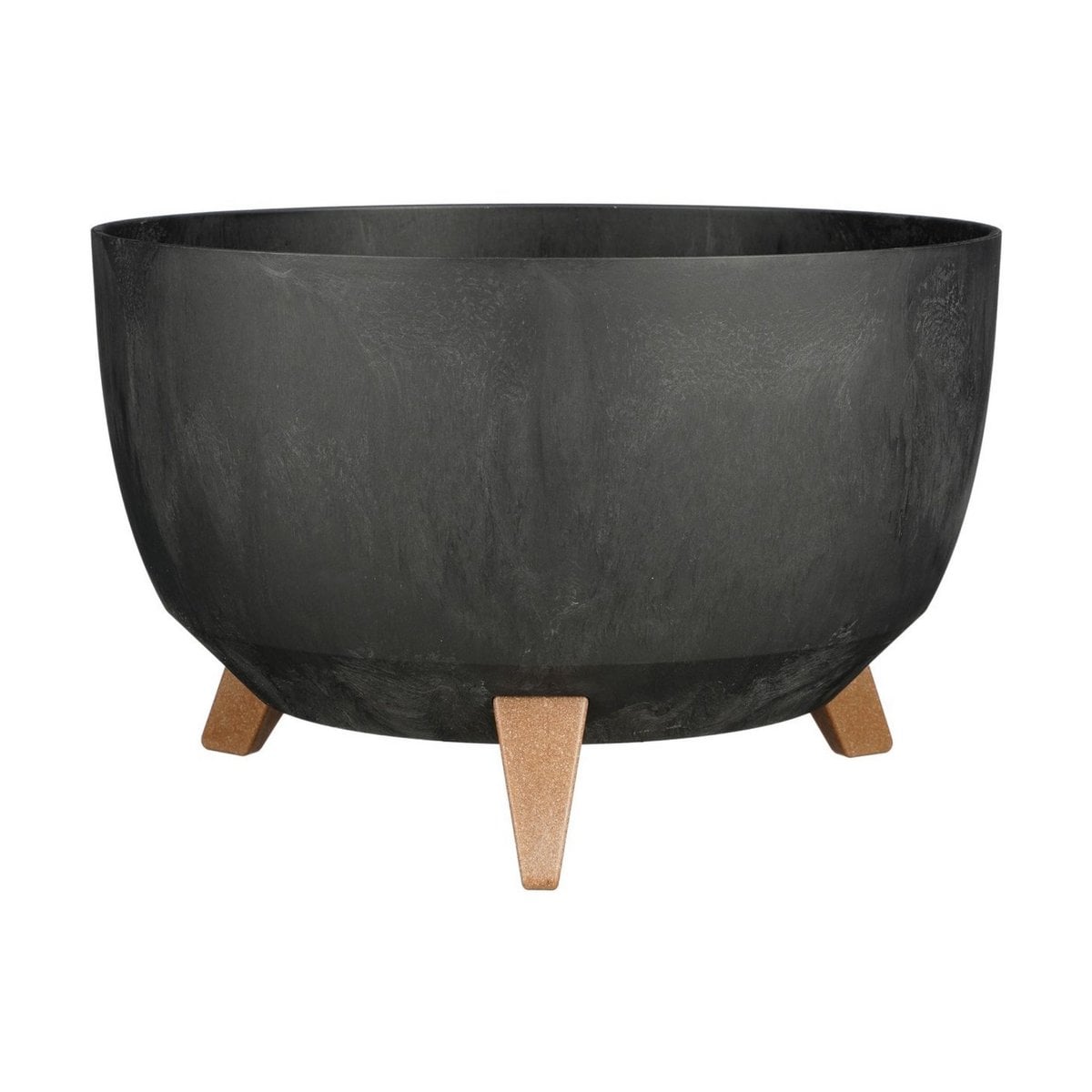 Plantenbak buiten Doppio Zwart Ø40cm H20,5cm