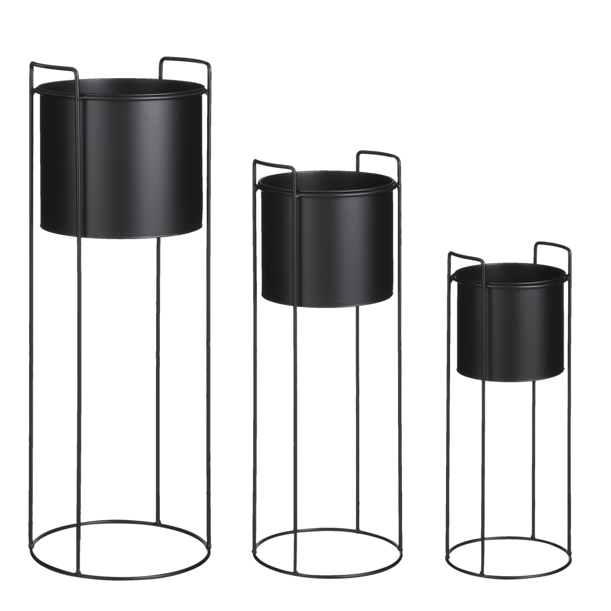 Bloempot op Standaard Favani- Set van 3 - H80 x Ø28cm