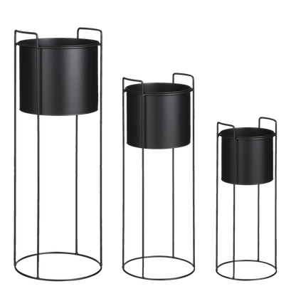 Bloempot op Standaard Favani- Set van 3 - H80 x Ø28cm