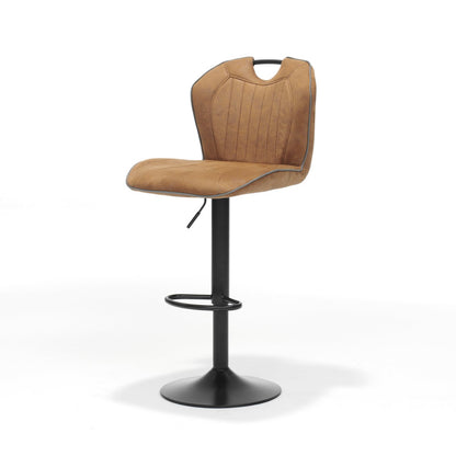 Barkruk Cordoba zwart - Stof Soft Cognac