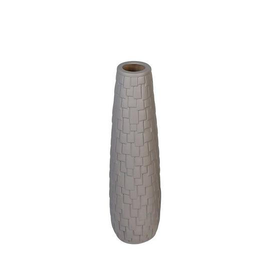 Keramieken vaas "Brick" donkergrijs mat