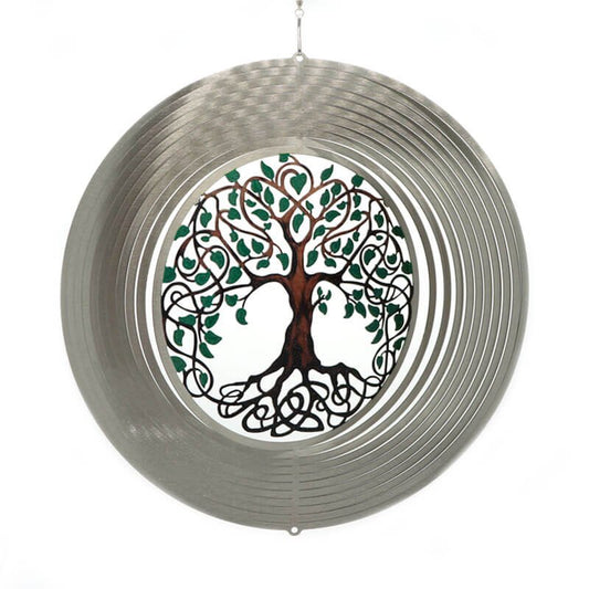 Windspinner Spin Art Tree of Life Zilver Ø30cm
