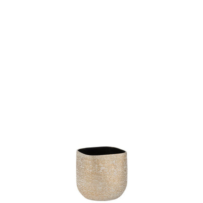 J-Line bloempot Audrey - keramiek - champagne - small - Ø 18.5 cm