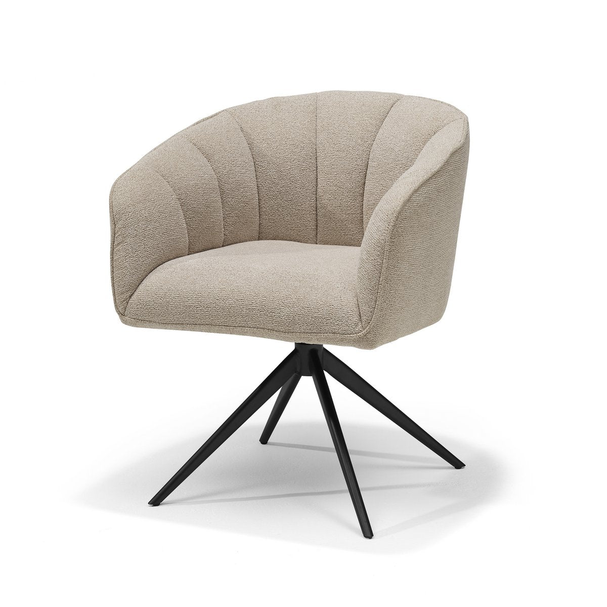 Cocoon armstoel Stof Sahara Linen - 360 Draaibaar frame Zwart