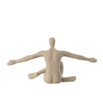 J-Line Beeld Open Arm Resin Beige