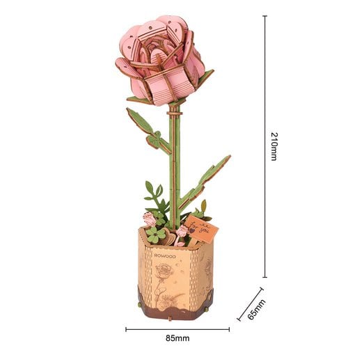Houten Bloem Roze Roos